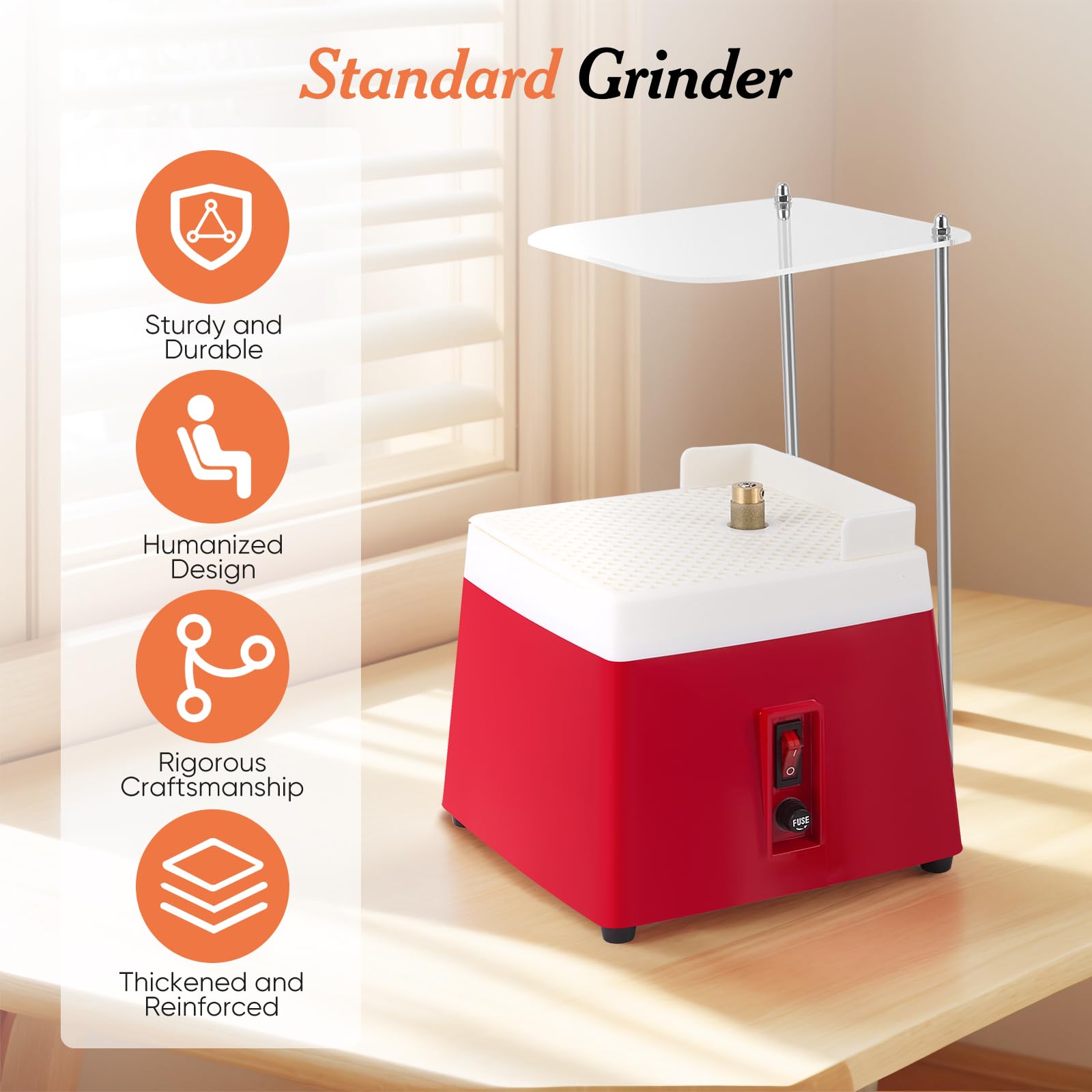 Lijadora de cristal de 65 W, amoladora automática de cristal con 2 puntas de diamante (5/8" y 1"), protección contra salpicaduras de acrílico, 4200 rpm, amoladora portátil para mosaicos, cerámica
