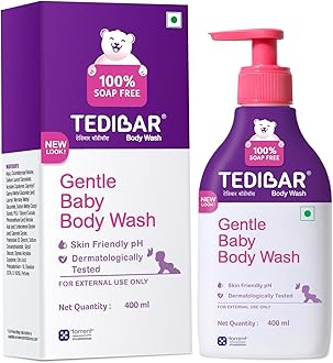 Tedibar Rich Moisturising Baby Body Wash 400ml with Skin Friendly PH | 100% Soap & Alkali Free | Prevents Dryness & Rahses | Dermatologically Test