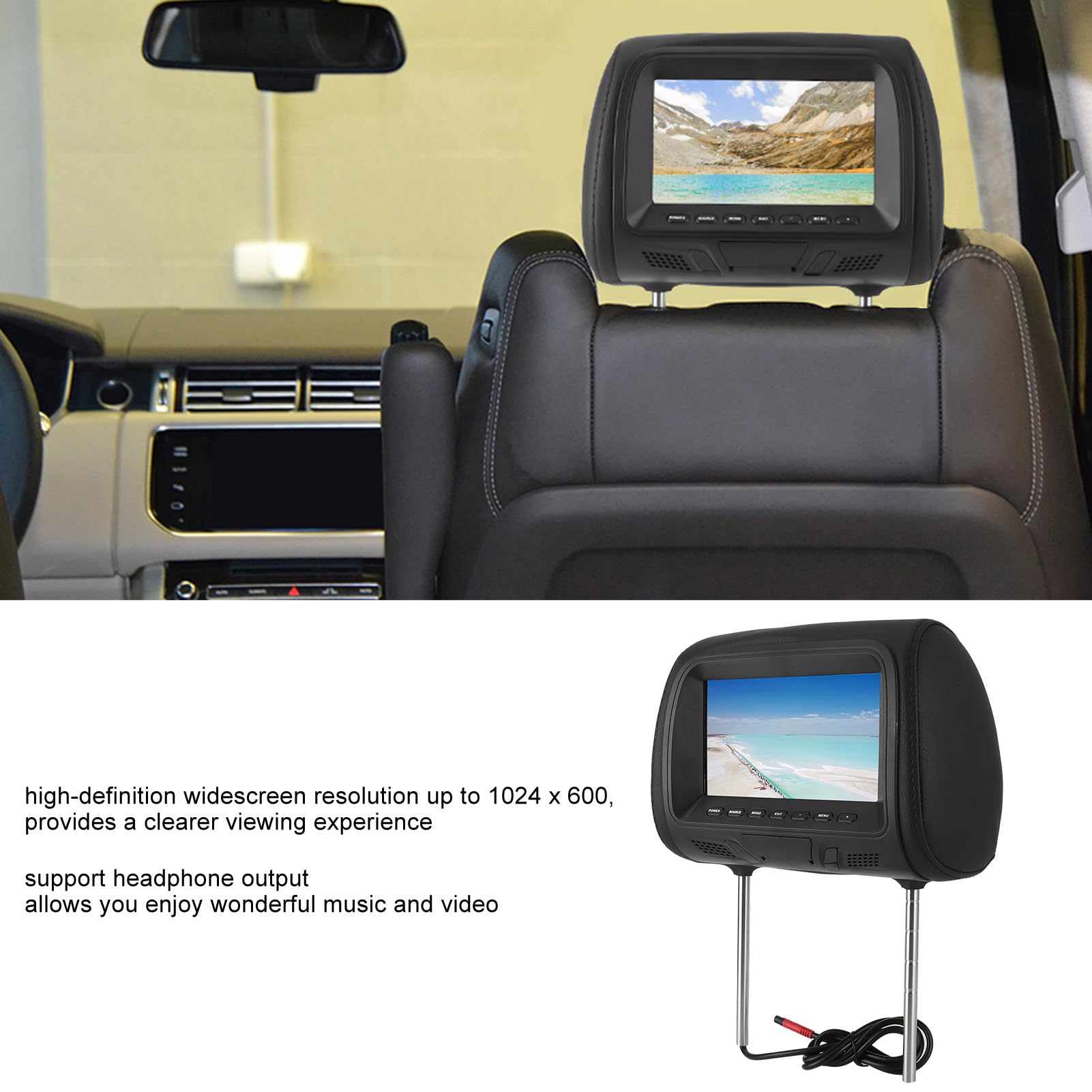 Monitor de reproductor Multimedia MP5 para respaldo de asiento de coche, reposacabezas MP5, pantalla LCD, amplificador USB de soporte de 7 pulgadas Jadeshay A | en línea