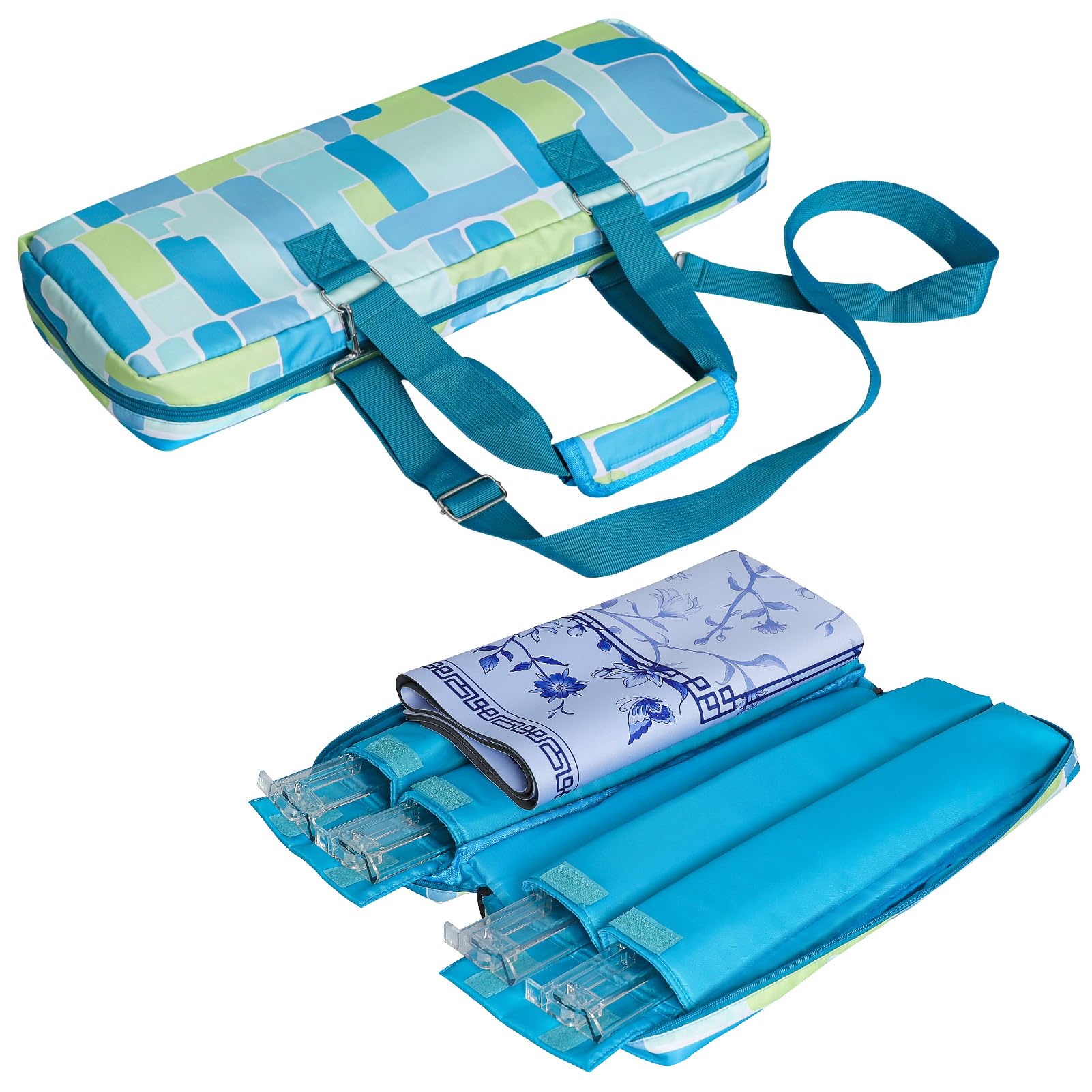 Empty Mahjong Rack Bag(Green) for Racks and Mats, Storage Bag Fits Most Types of Racks, Mahjong Accessory