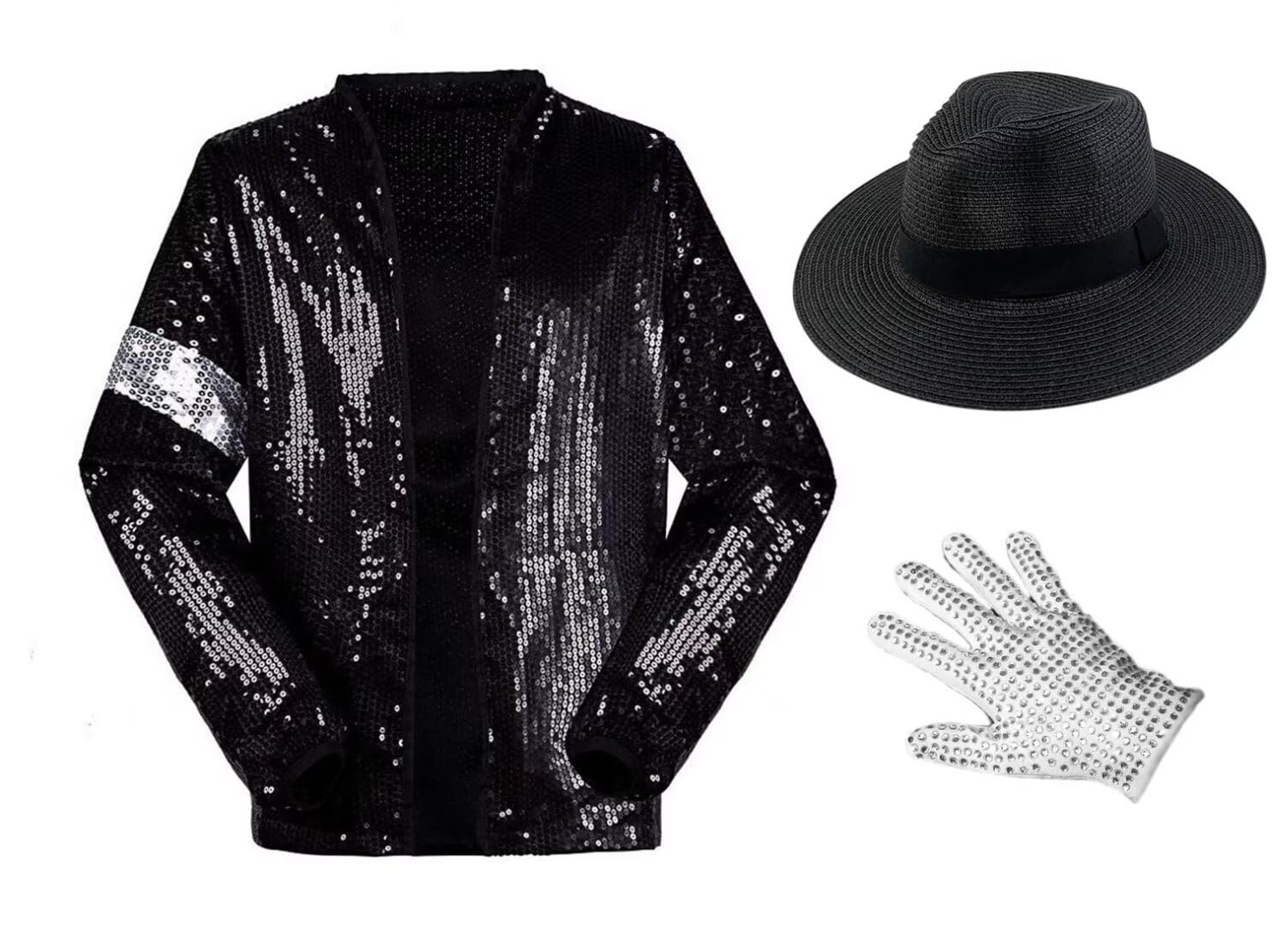 Uomo/Donna Jacket Giacche Costumes for Kids Bambino/Adulto Retro Halloween Natale Concerto Role Play Fancy Dress Coat Outfit Set （Giacca+Regali Cappello+Guanti 3PS