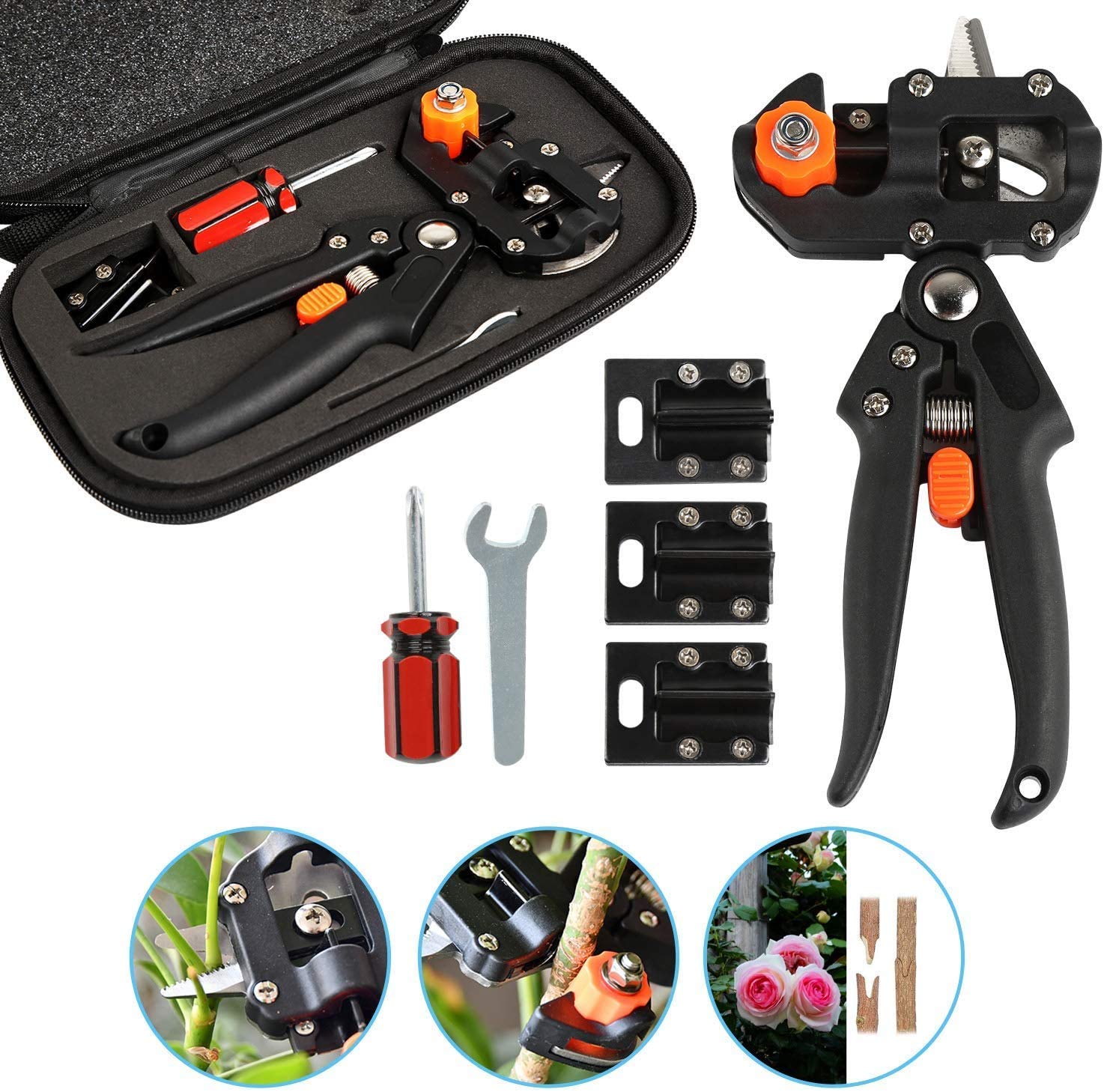 FARMSTOOL Garden Fruit Tree Professional Garden Grafting Cutting Tool with 2 Dual Side Extra Blades, Screwdriver and a Wrench and a Storage Bag - Tree Grafting Kit (B08JCB2X1L) Amazon Price History, Amazon Price Tracker