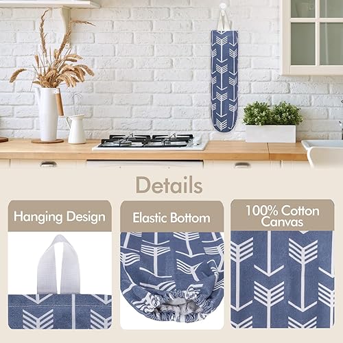 Miniatura 4 de Soporte para bolsas de plástico, organizador lavable para bolsas de comestibles, dispensador de almacenamiento de bolsas de basura de montaje en