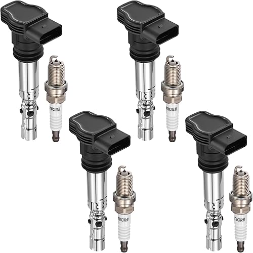Miniatura 26 de BDFHYK Paquete de bobina de encendido UF716 y bujías de iridio LFER7BHX compatibles con Audi A3 A4 A5 A6 Q5 Q7 S3 S4 TT Volkswagen Beetle Golf