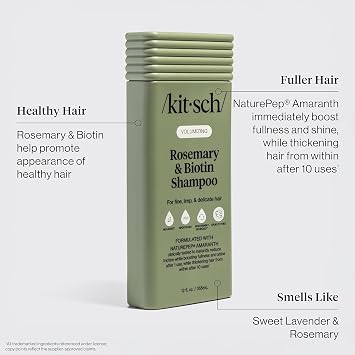 Kitsch Rosemary & Biotin Shampoo and Conditioner Set Made in USA