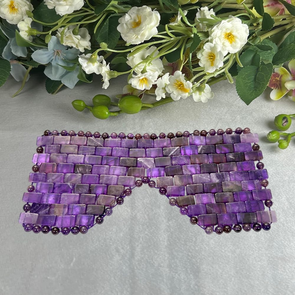 Amethyst Crystal Stone Eye Mask for Relaxation and Glow Booster