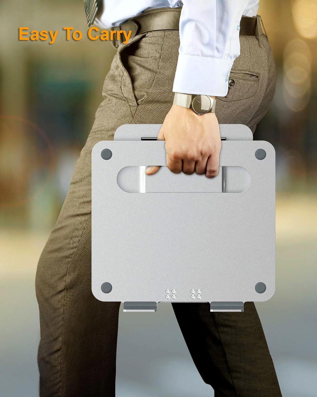 PLIXIO Adjustable Laptop Stand with 360° Rotating Base Tabletop Ergonomic Foldable Portable Holder Compatible for MacBook, HP, Dell, Lenovo & All Other Notebook (Sliver) (LS18) 15 71FDDTqmVbL. SL1500