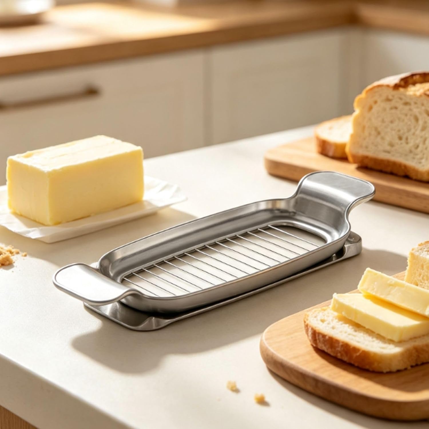Stainless Steel Cheese Slicer Butter Cutter, Dishwasher Safe Tool B