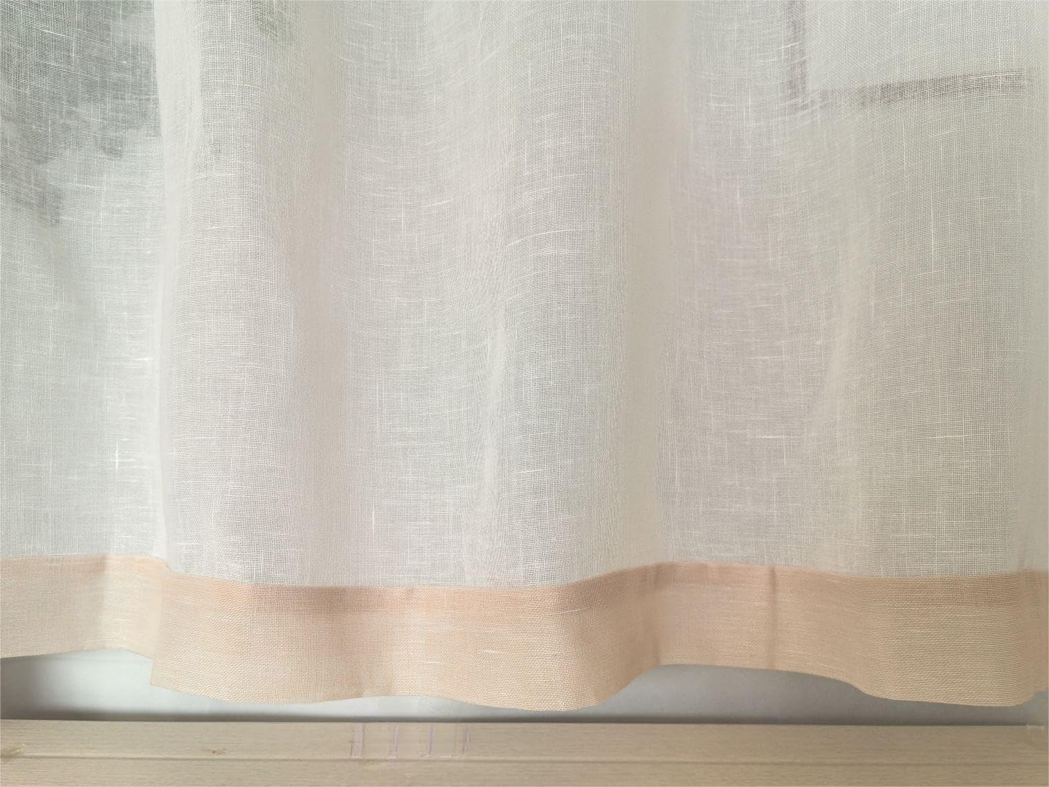 Tenda Corta Effetto Lino 30x90 Cm - Con Passanti, Sabbia, Per Piccole Finestre - Foto 7