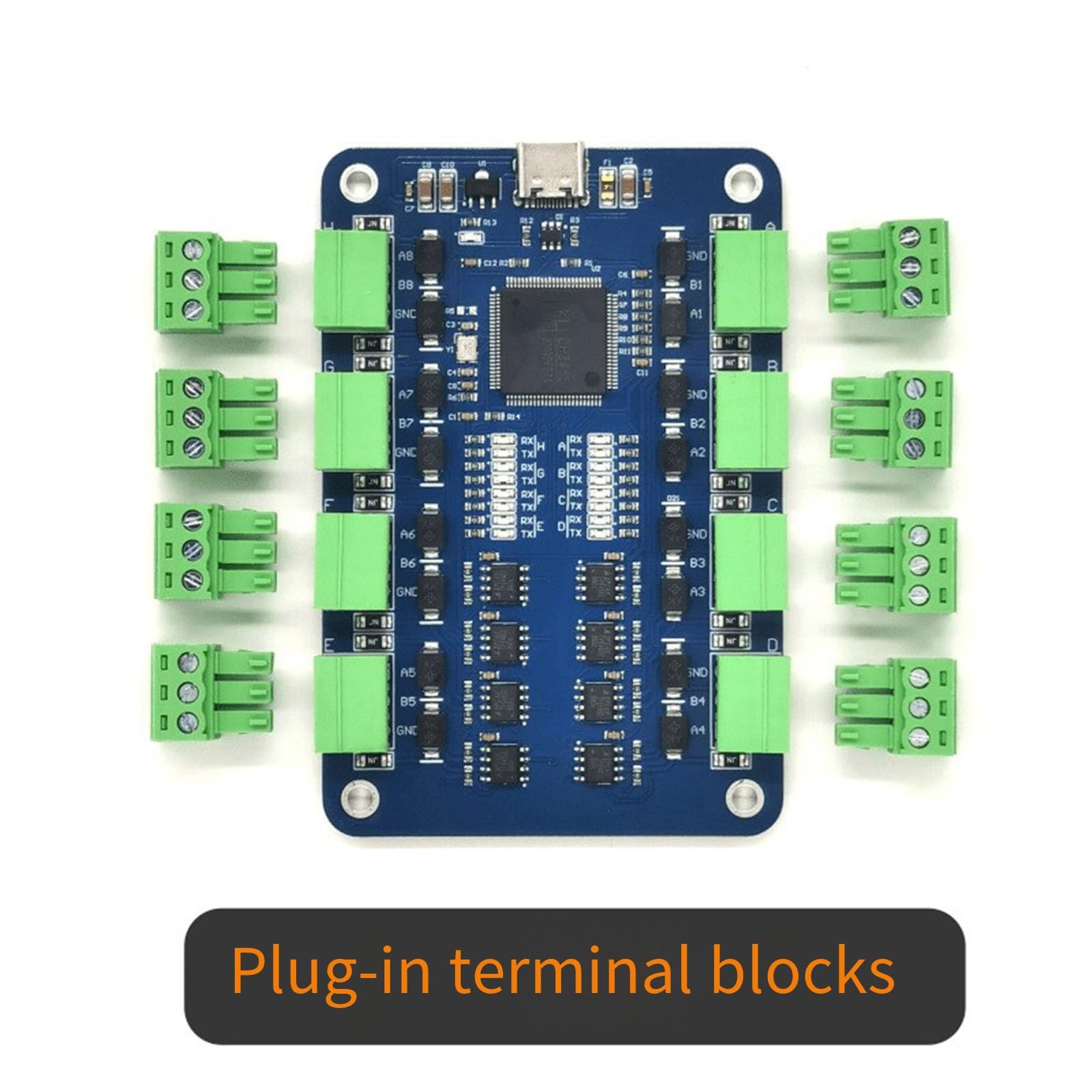 USB zu 8CH RS485 Typ C USB zu 8 Kanal RS485 CH348 Chip Unabhängiger Kanal Kurzschluss Schutzkonverter
