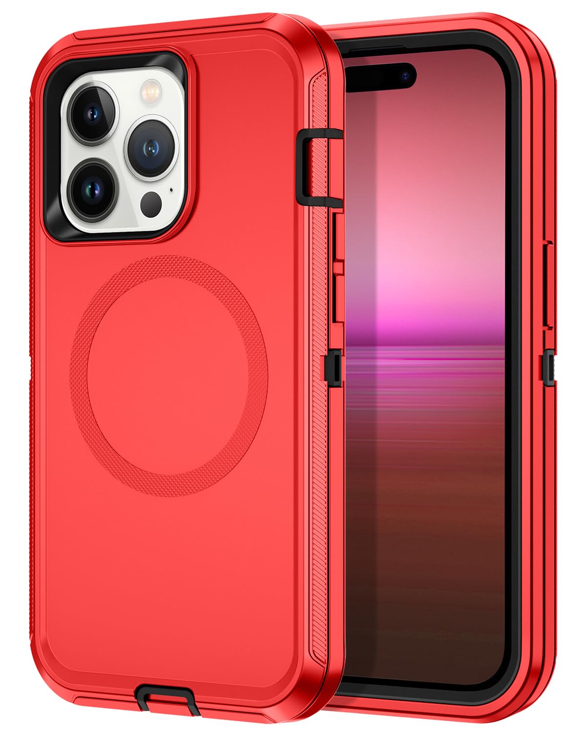 I-HONVA for iPhone 14 Pro Max Case [Compatible with MagSafe] Shockproof 3-Layer Full Body Protection Rugged Heavy Duty Cover Case for Apple iPhone 14