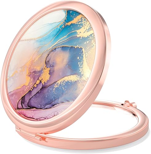 Miniatura 38 de Nipichsha Espejo compacto, espejo de maquillaje de viaje de bolsillo, aumento de 2 caras 2X/1X, pequeño portátil plegable, 2.75 pulgadas, plata