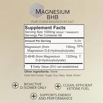 Magnesium BHB Powder Exogenous Ketones Beta Hydroxybutyrate 100g