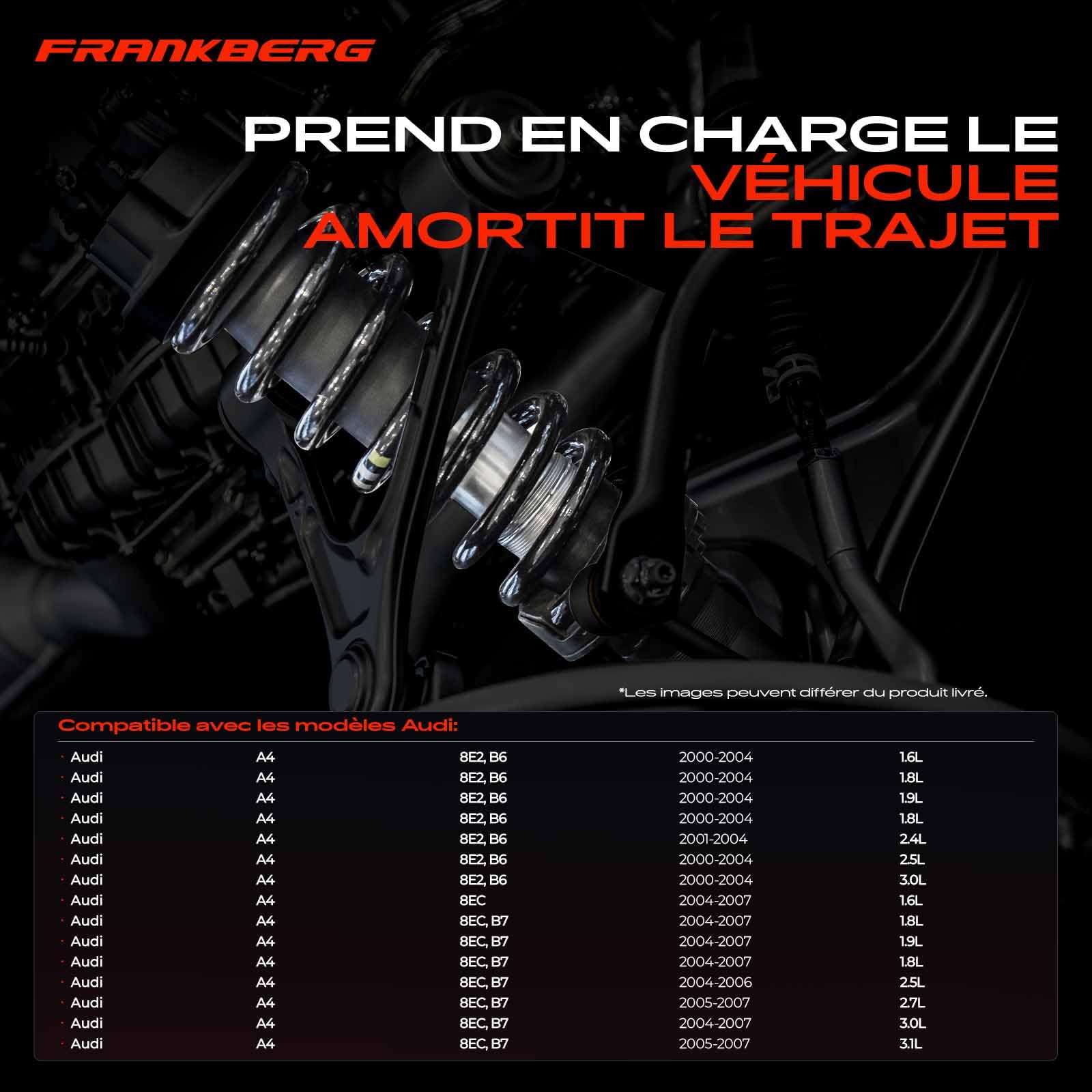 Frankberg 2 ressorts de suspension pour essieu arrière 8E0511115CQ