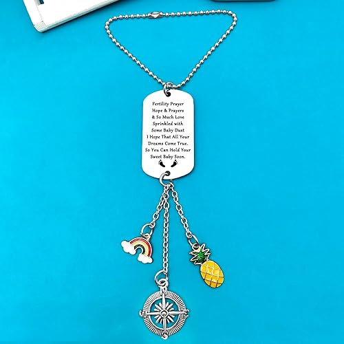 Miniatura 2 de Adorno colgante de infertilidad de FIV, accesorios de automóvil de piña para espejo retrovisor, soporte de oración de fertilidad, regalo de deseos