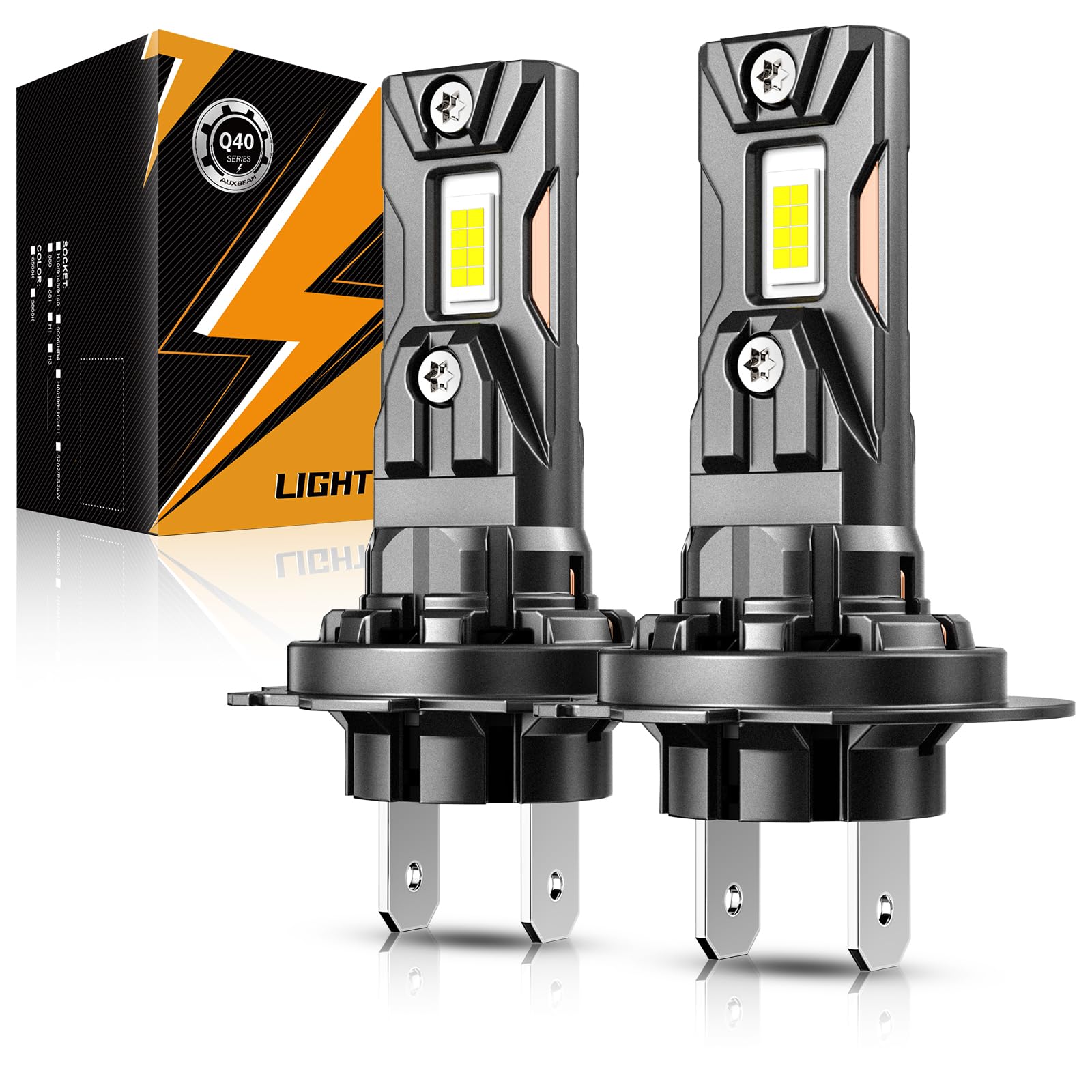 Auxbeam H7 Fog Light, 6500K 80W 600% Brighter, Wireless H7 Powersports Light For UTV ATV Offroad Vehicles, Plug and Play