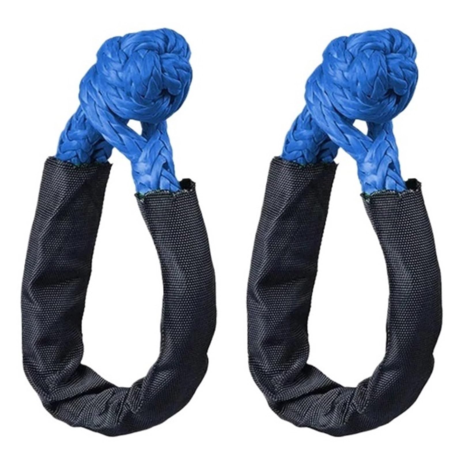 Syntetyczna Miękka Szekla Wciągarka Linowa Haki Holownicze Zwolnij Pasek Z Klamrą 38 000 Funtów Łamanie Dla SUV 4x4 ATV Truck Pickup UTV Offroad Solidna I Niezawodna(2 pieces blue)