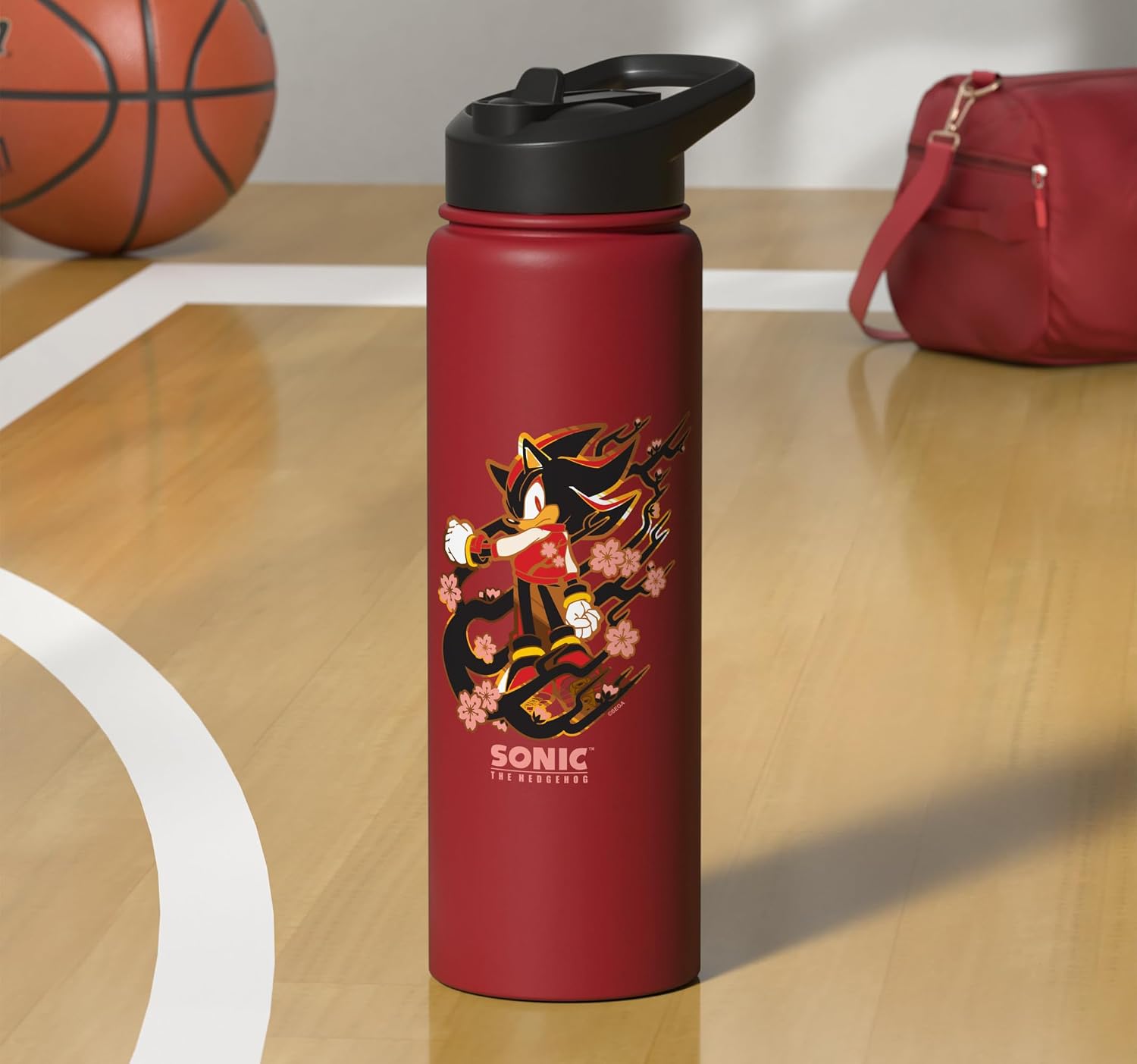Sonic the Hedgehog - Shadow with Cherry Blossoms Stainless Steel Insulated Water Bottle