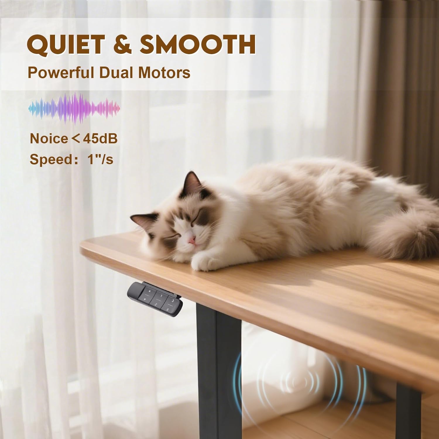 TOPSKY L-shaped desk frame supporting a desktop with computer equipment, highlighting its sturdy construction.