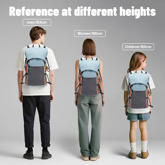 Rucksack 20L Lightweight Foldable - Packable Water-Resistant Daypack for Hiking,Hill Walking,Travel & Daily Commute - Compact & Durable(Blue)