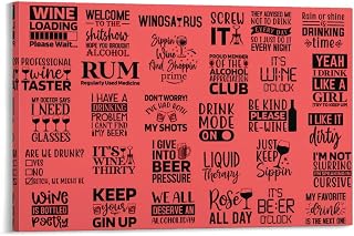 Alcohol Quotes Svg Bundle1Vintage Wall Decoration Famous Oil Paintings for Living Room Classic Artwork Pictures Home Decor 20x30inch(50x75cm)