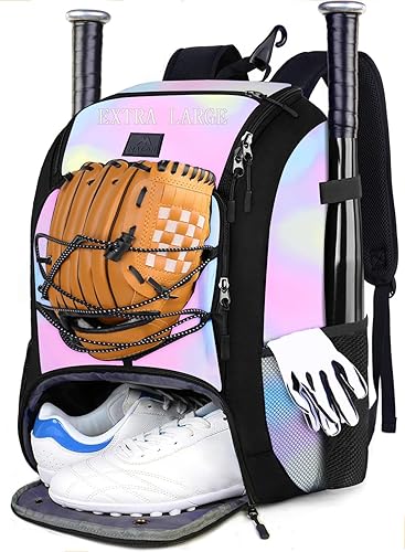 MATEIN - Mochila de béisbol ligera con compartimento para zapatos, gancho de cerca y capacidad para bate de béisbol, guantes de bateo, casco, gorras