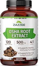 Zazzee OSHA Root 4:1 Extract, 500 mg Strength, 120 Vegan Capsules, 4 Month Supply, Concentrated and Standardized 4X Extract, 100% Vegetarian, Ligusticum porteri, All-Natural and Non-GMO