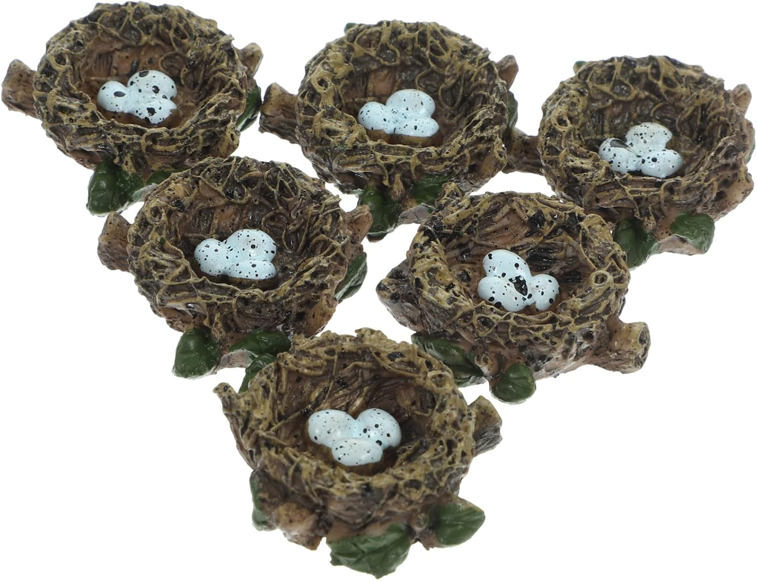 MERRYHAPY 6pcs Bird Nest Ornament Faux Bird Nest Crafts for Home Decor Decoration Unique Landscape Adornment for Miniature Scenes