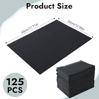 125 PCS Dental Bibs Disposable, 3 Ply Waterproof Black Patient Bibs