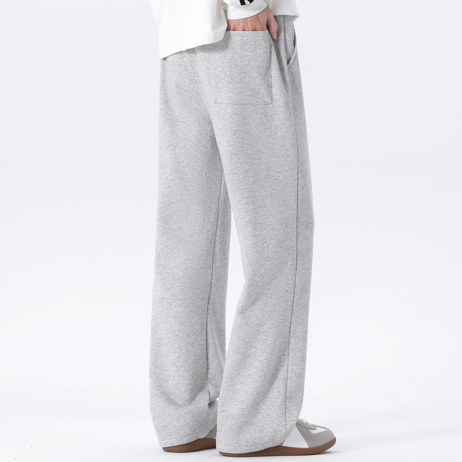 SHAGGA Mens Sweatpants Thick Fleece Lined Warmth Open Straight Leg Jogger Active Pants with Pockets for Running Gym - Image 5