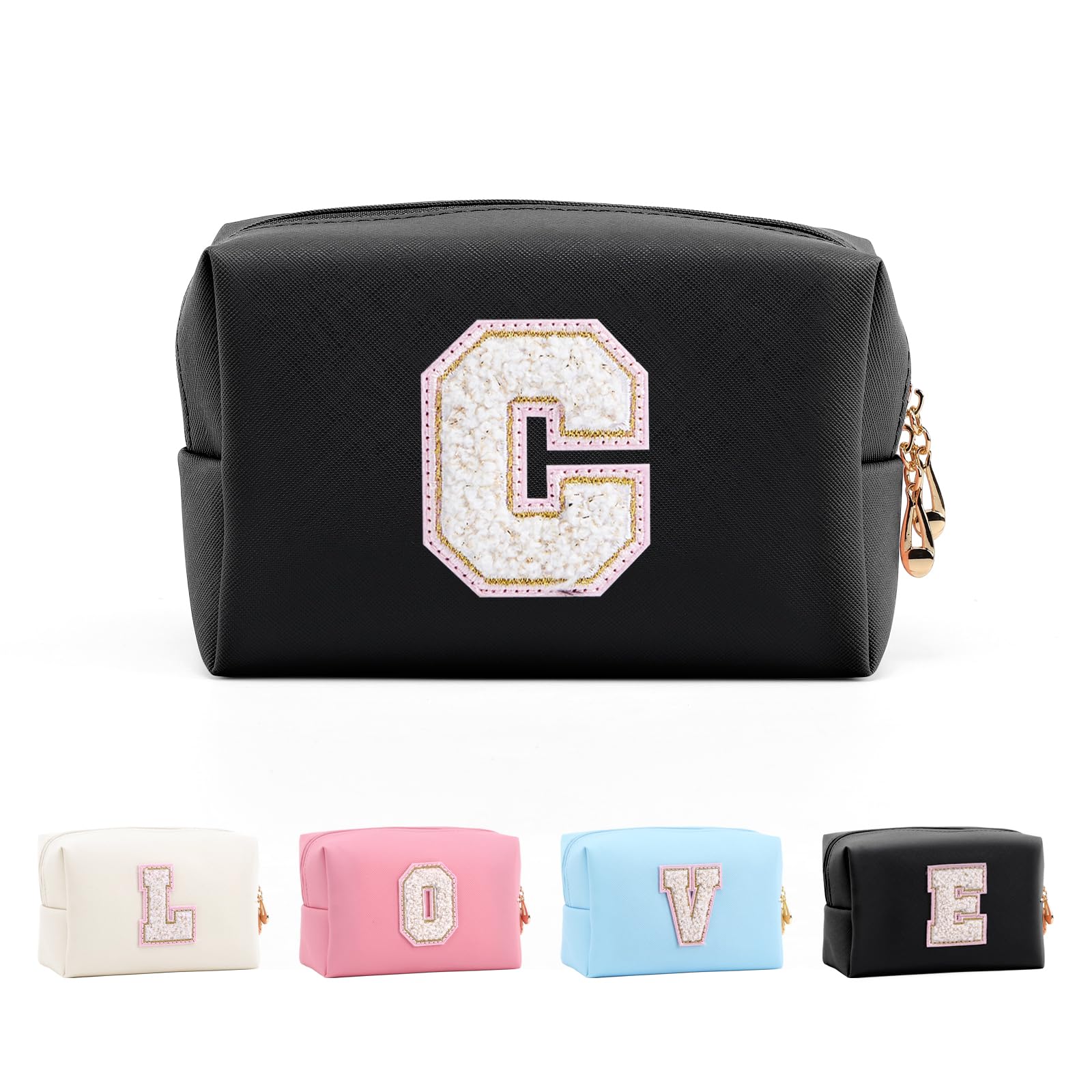 Bolsa de Maquillaje, Bolsa de Cosméticos Impermeable de Viaje, PU Cuero, Neceser de Baño, Bolsa De Aseo Y Almacenamiento para Mujer,Cosas Preppy para niñas Adolescentes (Letra A-Z) — view 102