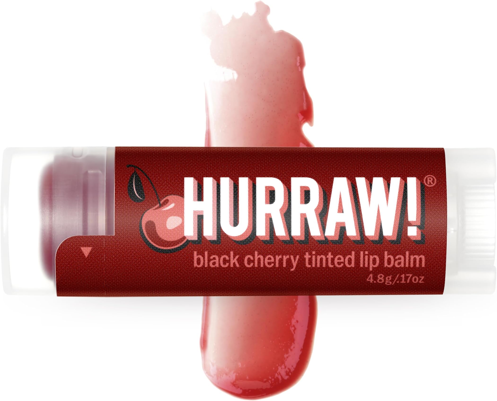 Hurraw! Black Cherry Tinted Lip Balm: (Sheer Red Tint) Organic, Certified Vegan, Cruelty and Gluten Free. Non-GMO, 100% Natural Ingredients. Bee, Shea, Soy and Palm Free. Made in USA