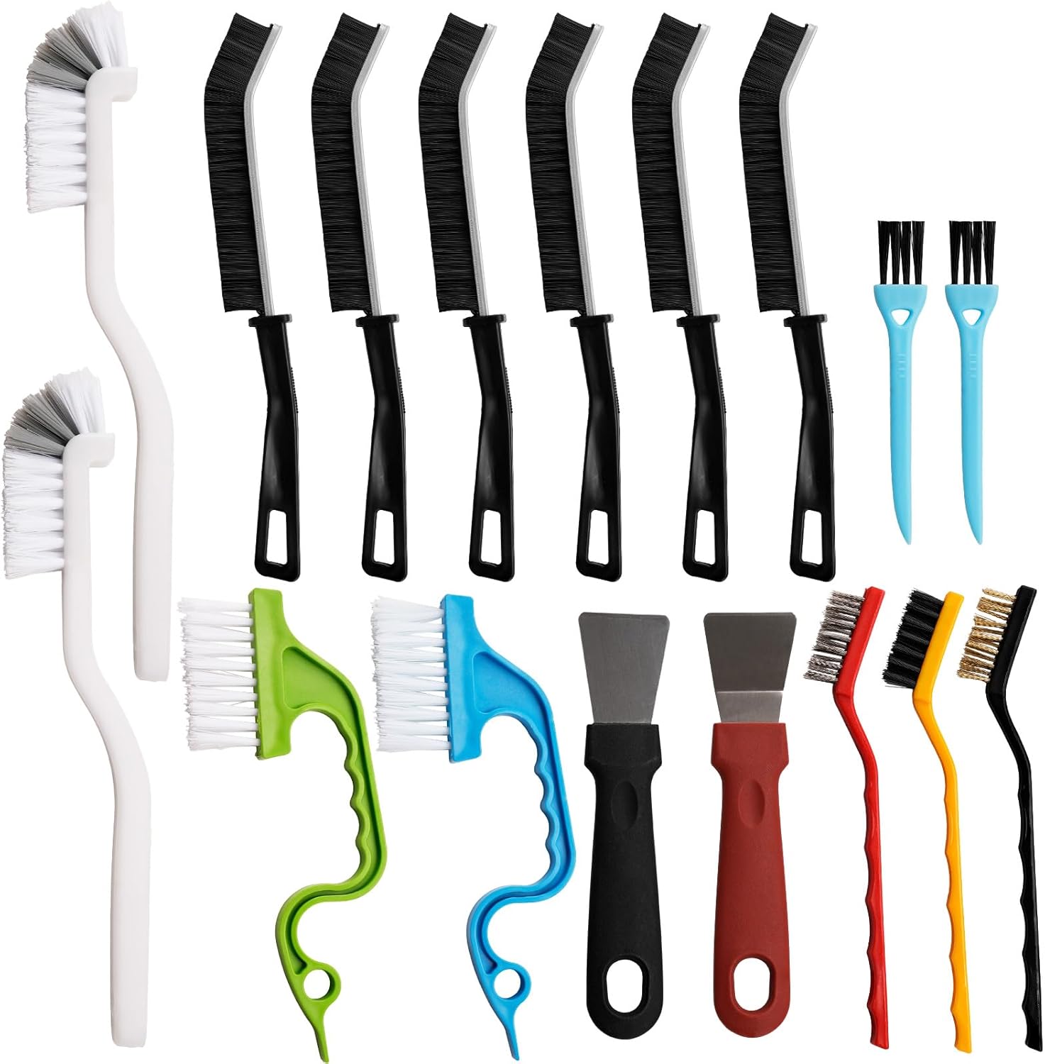 17 Pcs Small Crevice Cleaning Brush Set, Multifunctional Groove Gap Cleaning Tool for Cleaning Kitchen,Bathroom, Corner, Grout, Sink,Door,Window Track,Cup