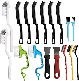 17 Pcs Small Crevice Cleaning Brush Set, Multifunctional Groove Gap Cleaning Tool for Cleaning Kitchen,Bathroom, Corner, Grout, Sink,Door,Window Track,Cup
