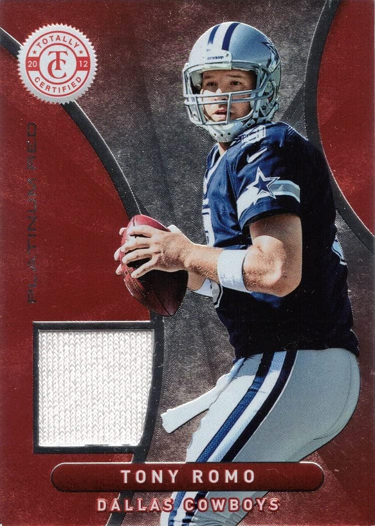 2012 Panini Totally Certified Platinum Red Materials Memorabilia #22 Tony Romo Game Worn Jersey Football Card - Only 299 made