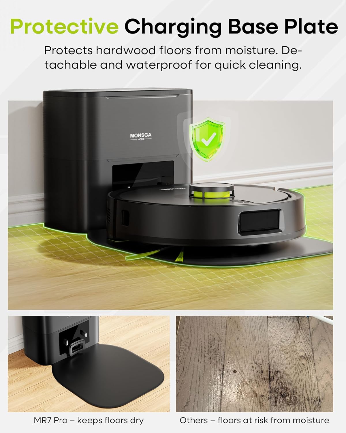 MONSGA Robot Vacuum and Mop, 90-Day Self-Emptying, 8000Pa Power Suction, Smart Mapping with LiDAR Navigation, Dual Anti-Tangle for Pet Hair, Carpet & Hard Floors