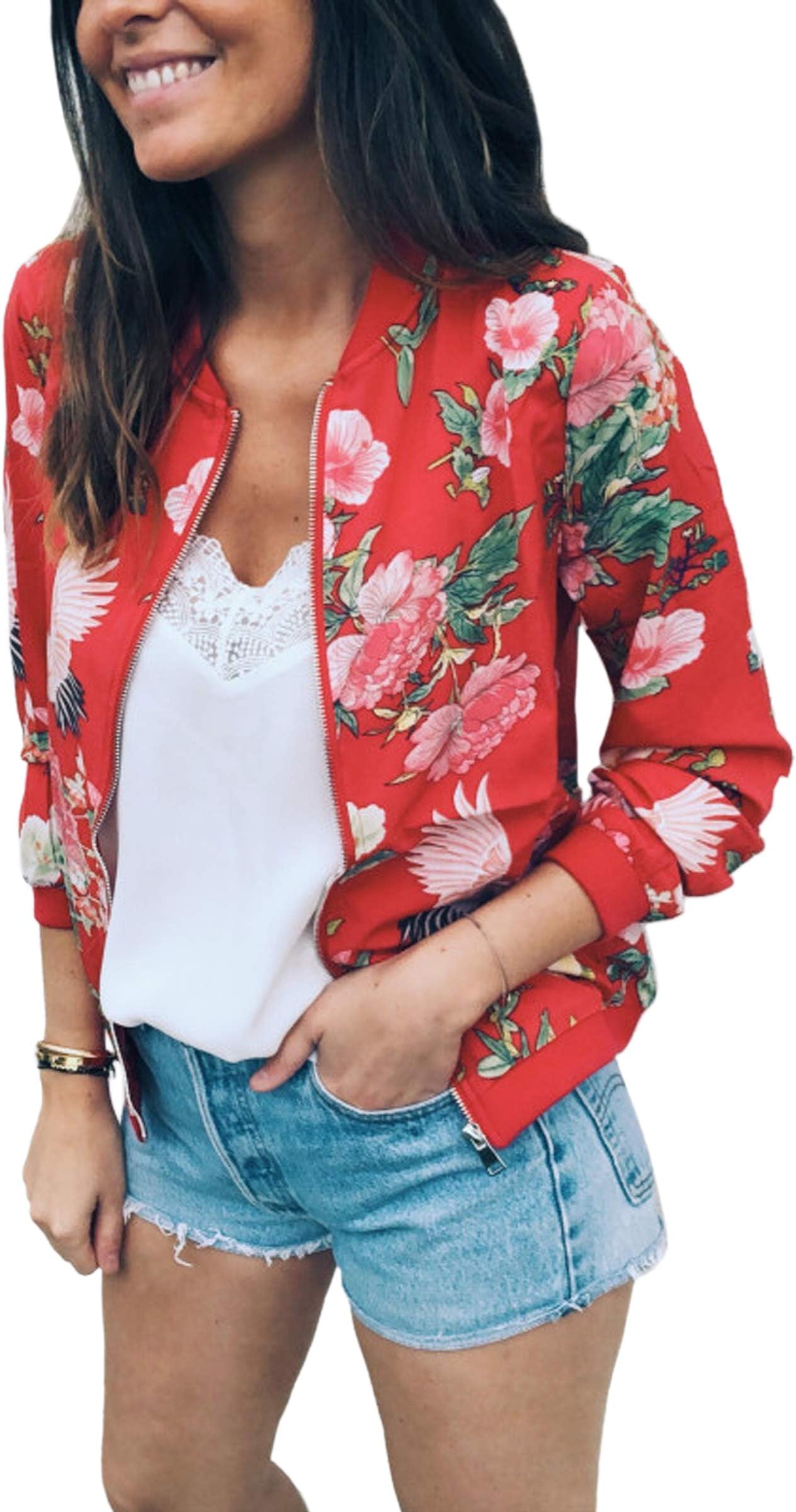 adidas red floral jacket