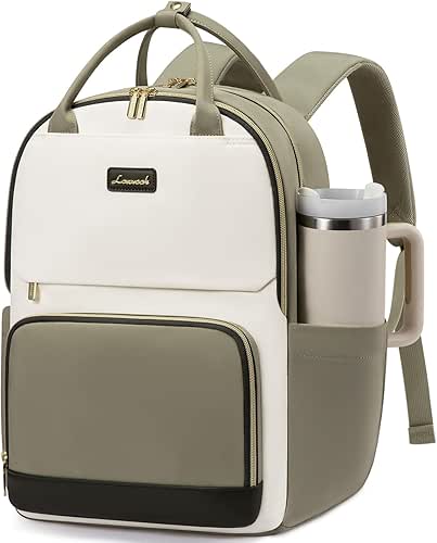 LOVEVOOK Laptop Backpack for Women with Giant Tumbler Holder Pocket,