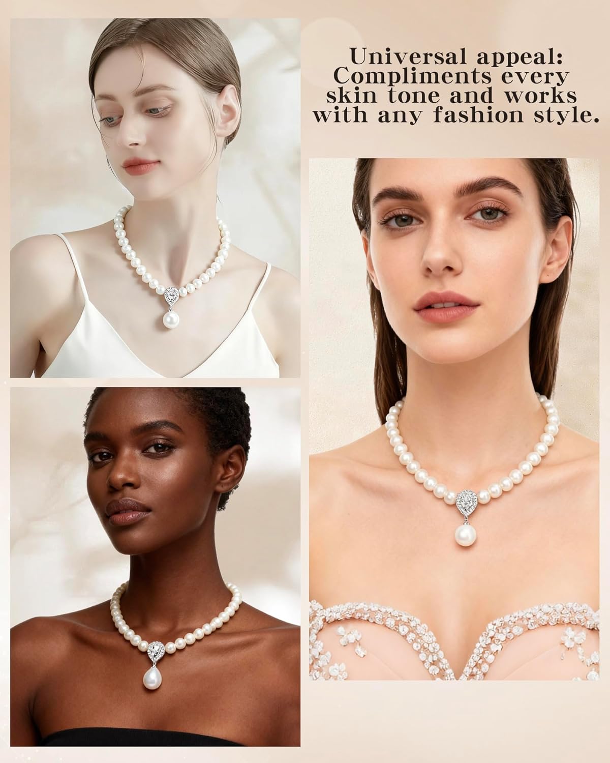 Pearl Necklaces For Women 8mm Freshwater White Pearl Necklace The Pearl is 17 Inches Long And The Total Length Is 20 Inches. Fashion Jewelry for Women Gifts Suitable For Friends, Mothers, And Wives - Image 3