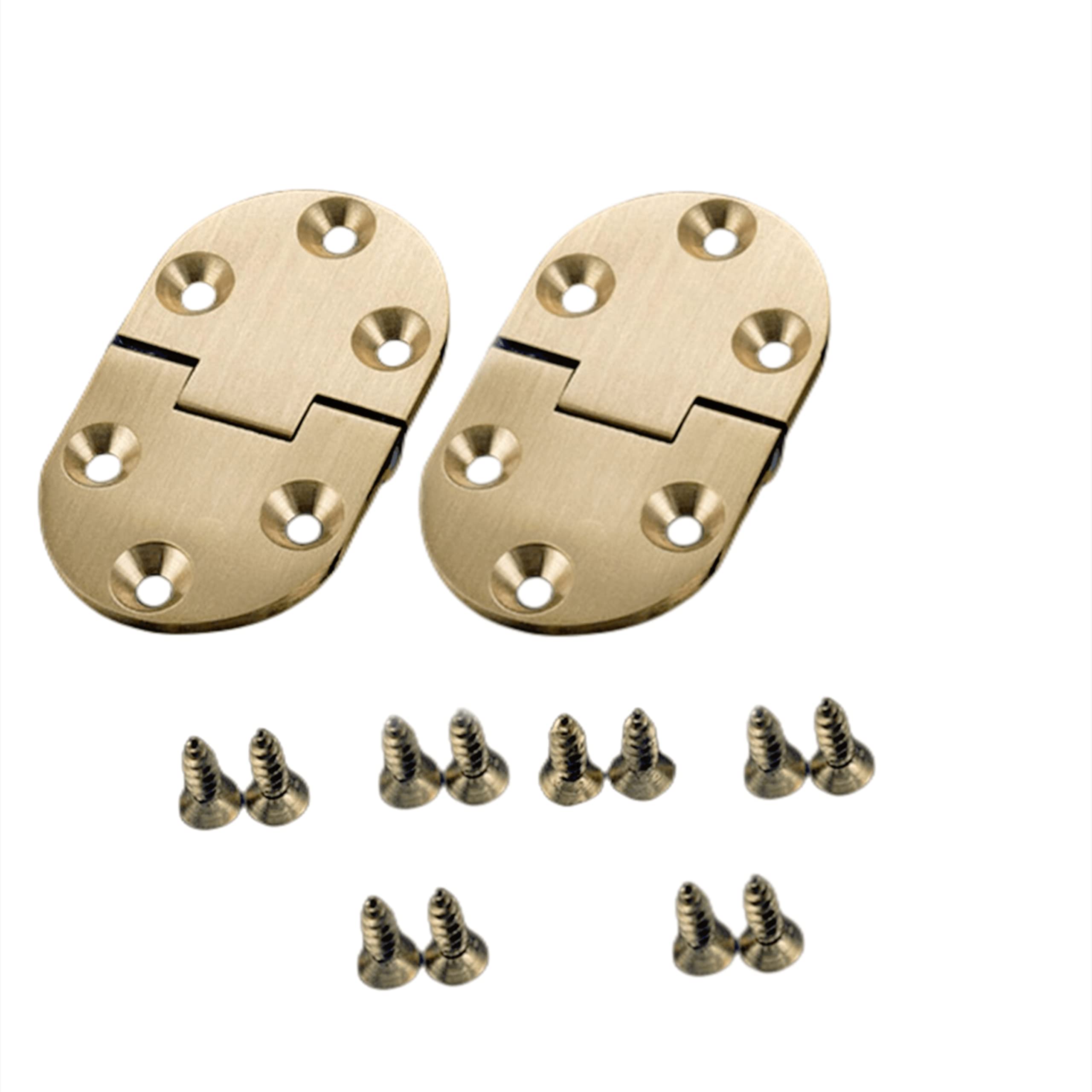 2PC Copper Flap Hinges - 90 Degree Cabinet Hinges for Semicircle & Oval Table Folding Table Accessories