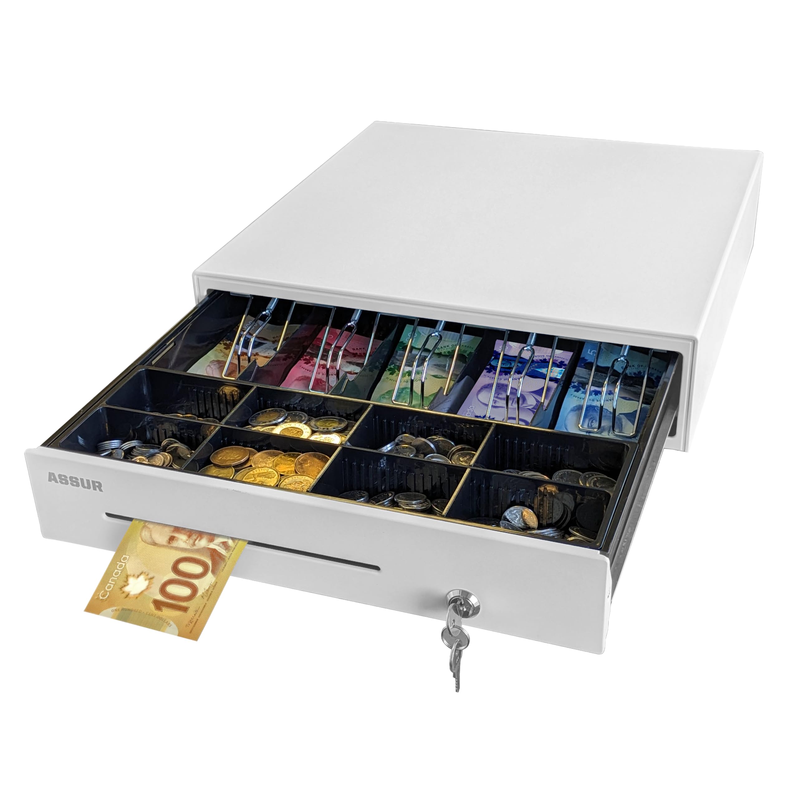 ASSUR Stainless Steel Cash Drawer with Adjustable Tray
