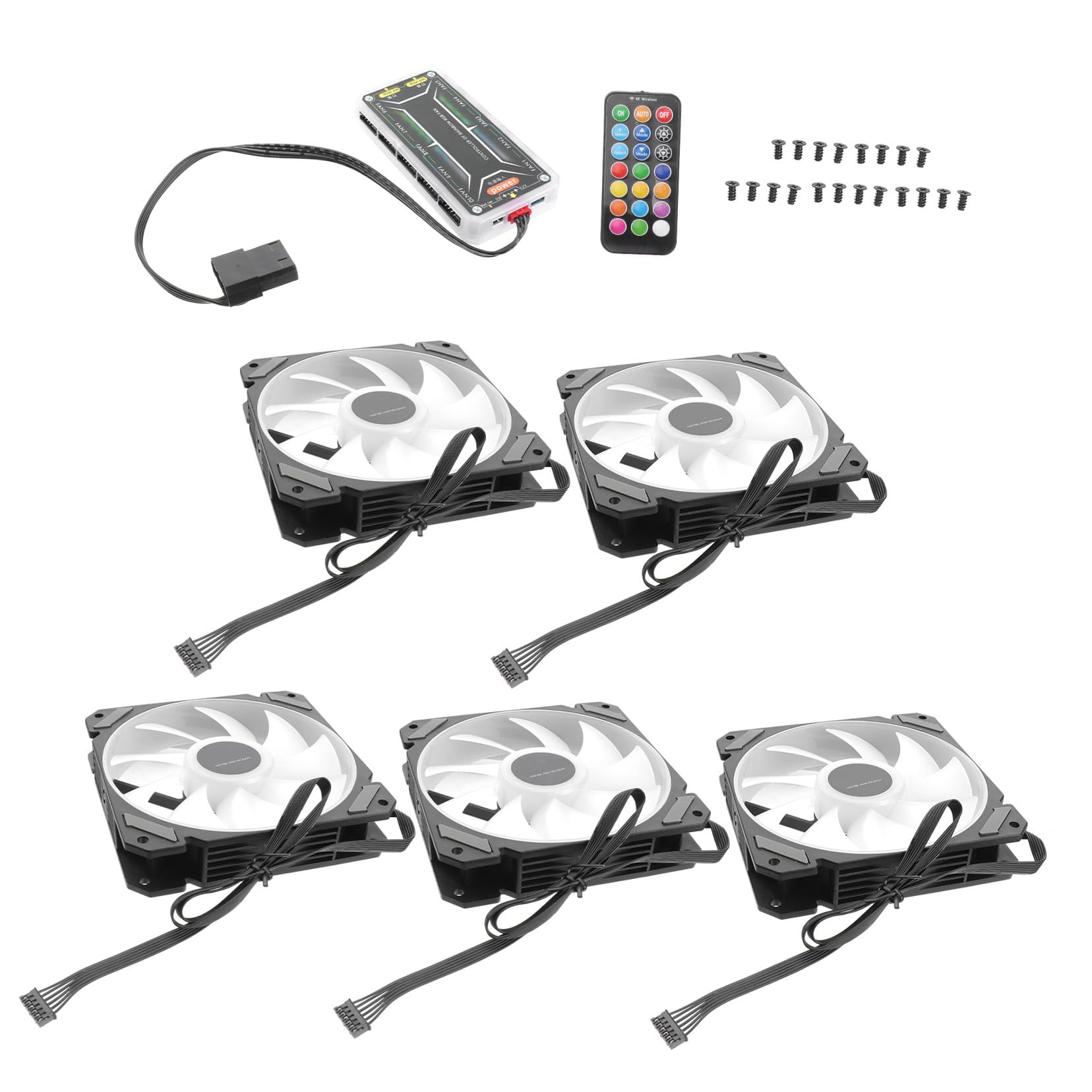 Garneck Ventilador de Refrigeración con Controlador Estándar para Ordenador Gaming con Luces Rgb, y Silencioso, Adecuado para Fiesta Verano y Sistema de Refrigeración de PC
