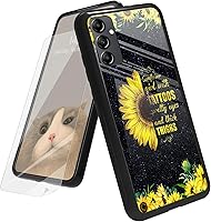 Vista 165 de Funda para Samsung Galaxy A12 5G con protector de pantalla, parte trasera de vidrio templado + TPU de silicona suave que absorbe los golpes