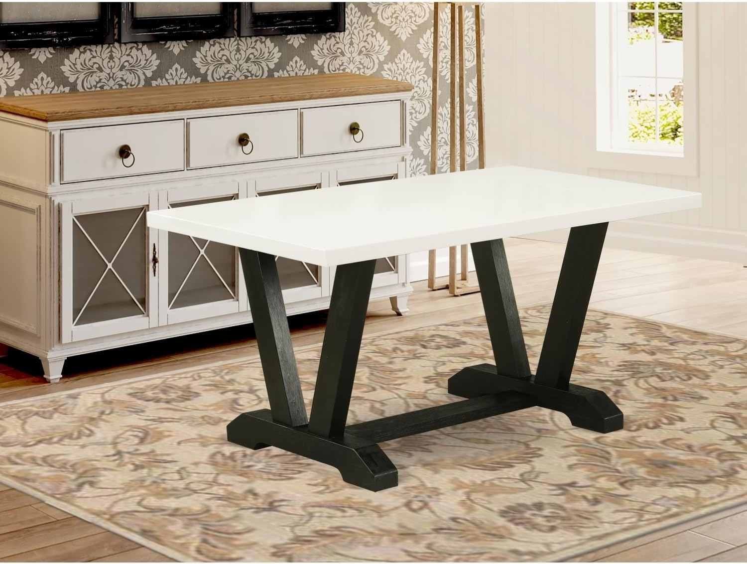 HomeStock Southwestern Style X-Style Dining Table - Unique Design, Perfect for Modern Dining Spaces. 72" x 40" x 30", Stylish Dining Room Furniture