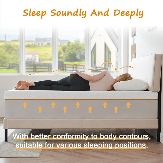 Single mattresses, Single Memory Foam Mattress, High-Density, Hypoallergenic and Breathable Medium firm mattress, Mattress in a box (90×190×20cm)