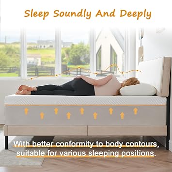 Single mattresses, Single Memory Foam Mattress, High-Density, Hypoallergenic and Breathable Medium firm mattress, Mattress in a box (90×190×20cm)