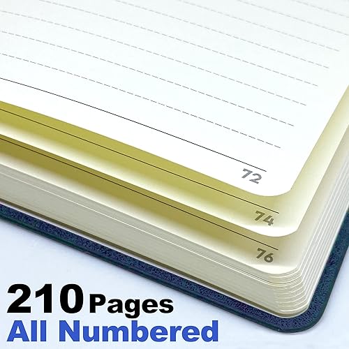 Miniatura 4 de LeStallion Cuaderno azul marino oscuro  Diario azul de 120 GSM compatible con pluma estilográfica  210 páginas numeradas, contenido de la tabla