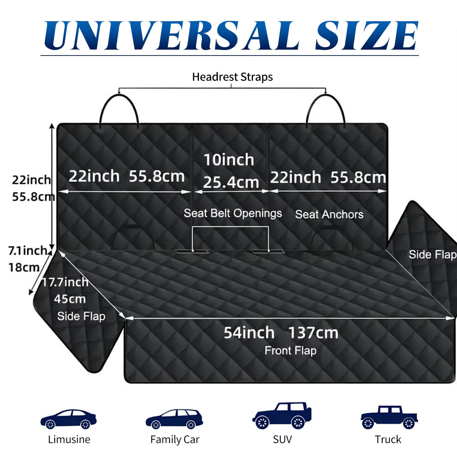 Coperta per cani per auto, sedile posteriore per cani, adatta per animali domestici e impermeabile, universale, protezione interna per auto, furgone, SUV – ideale per bambini e animali