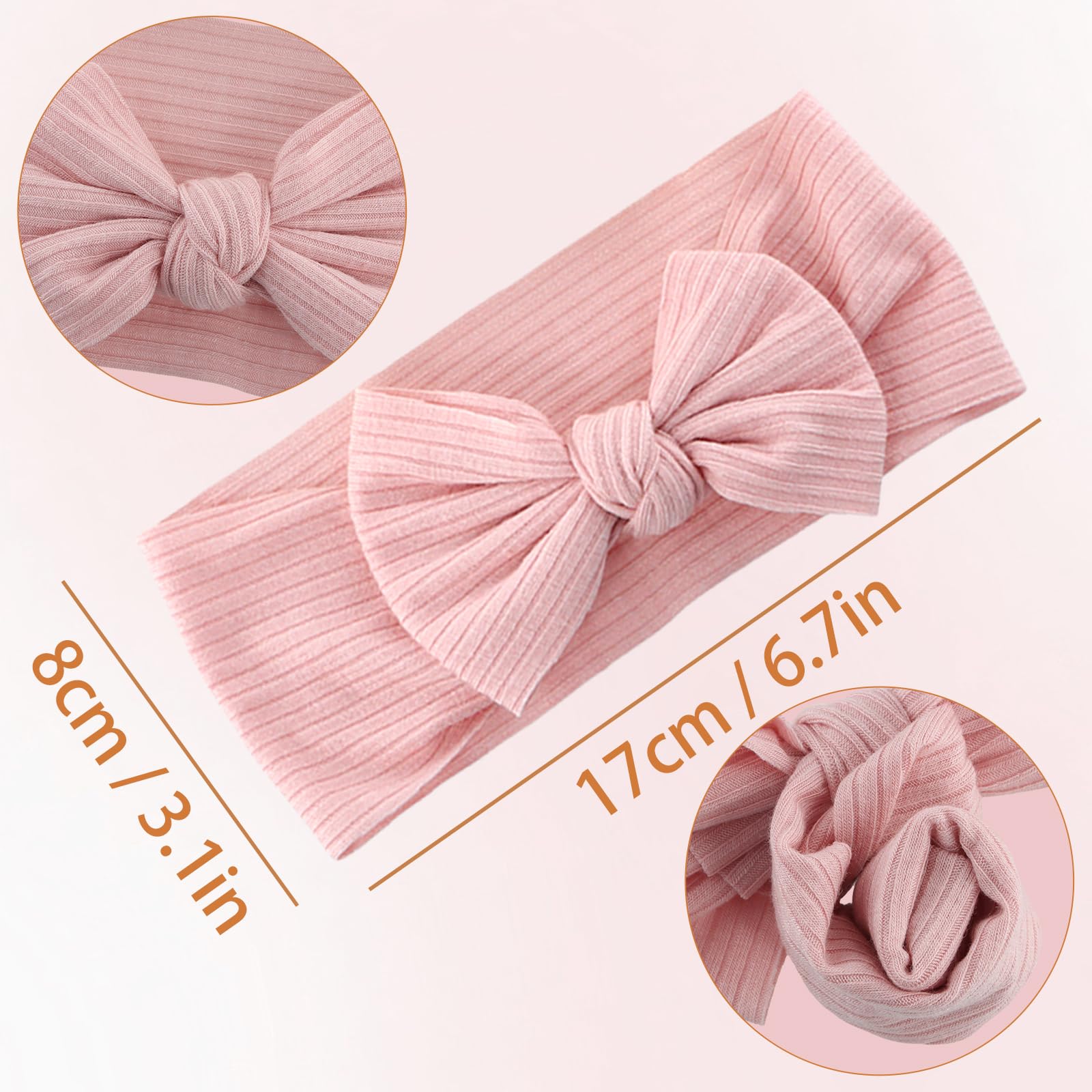6 Pièces Chapeaux Turban Bébé Filles Avec Nœud - Bandeaux Extensibles Nouveau-Né 0-12 Mois