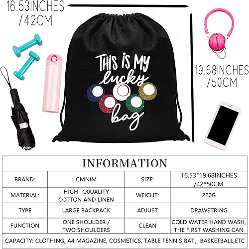Miniatura 3 de CMNIM Lucky Bigo - Mochila con cordón, bolsa para jugador, regalo para los amantes de los juegos, bolsa deportiva para gimnasio, Cordón Lucky Bingo,